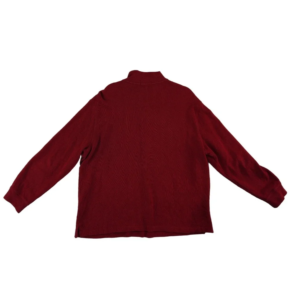 Polo Ralph Lauren 100% Cotton 1/4 Zip Pullover Mens Size XXL Deep Red  Ribbed